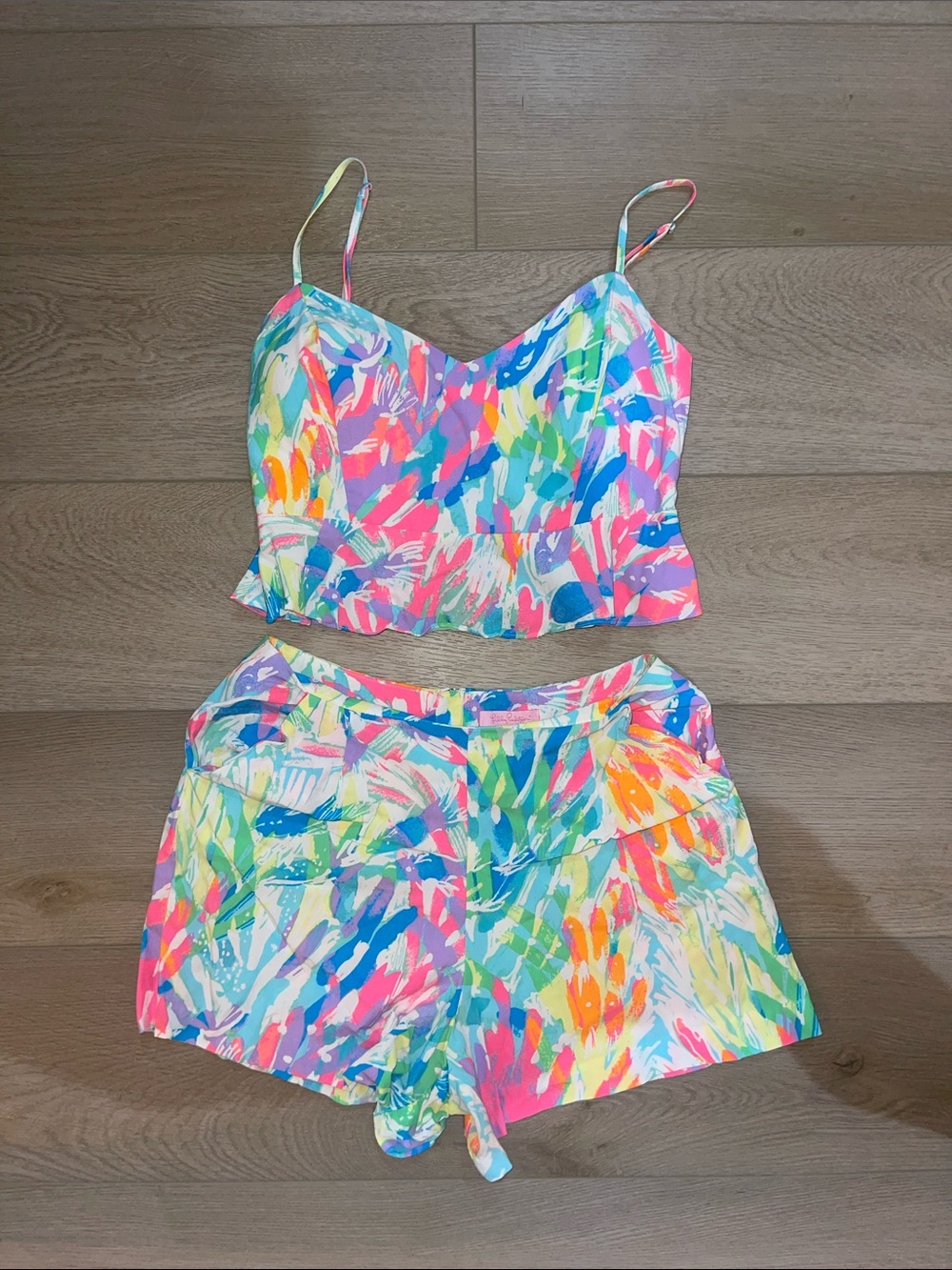Lilly Pulitzer Multicolor Tropical Brushstroke Tankini Set